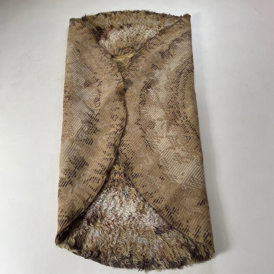 Image 1 of Vintage veelkleurig Scandinavisch Psychedelisch Batik Rya vloerkleed, 1970