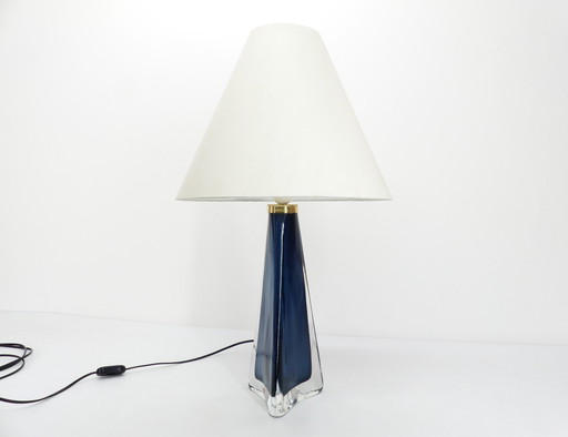 Scandinavische Blauwe Glazen Lamp Carl Fagerlund Voor Orrefors 1960