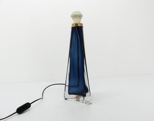 Scandinavische Blauwe Glazen Lamp Carl Fagerlund Voor Orrefors 1960