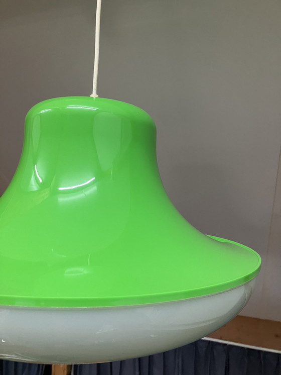 Image 1 of Vintage Space Age, Groene Kunststof Hanglamp Massive België 