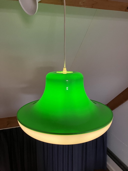 Vintage Space Age, Groene Kunststof Hanglamp Massive België 