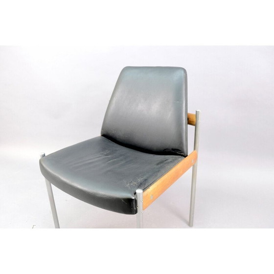 Image 1 of Vintage leren en metalen fauteuil van Sven Ivar Dysthe voor Dokka Møbler, 1960
