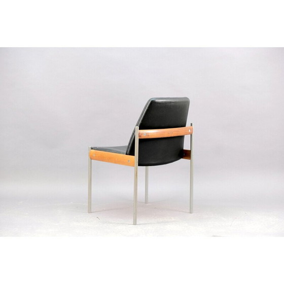 Image 1 of Vintage leren en metalen fauteuil van Sven Ivar Dysthe voor Dokka Møbler, 1960