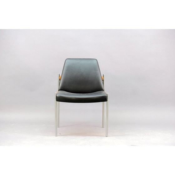 Image 1 of Vintage leren en metalen fauteuil van Sven Ivar Dysthe voor Dokka Møbler, 1960
