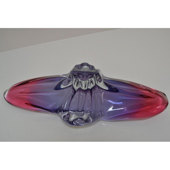 Image 1 of Vintage Art Glass Oblong kom van Josef Hospodka voor Glasswork Chřibská, Tsjecho-Slowakije 1960