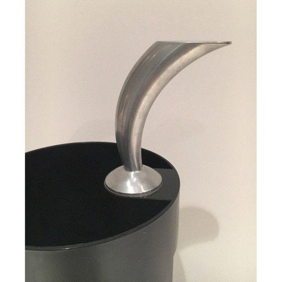 Image 1 of Vintage zwart plastic en chromen "Golf" paraplubak, 1970