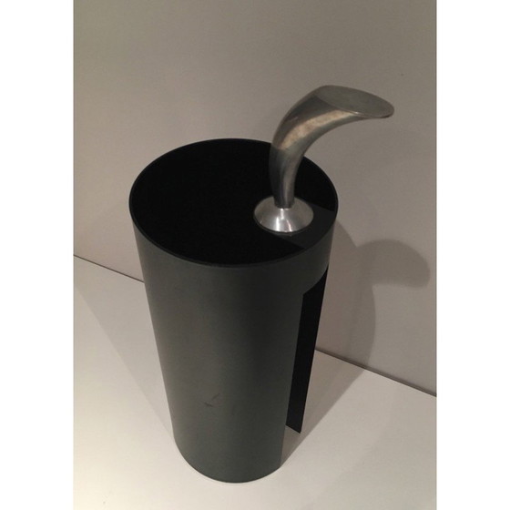 Image 1 of Vintage zwart plastic en chromen "Golf" paraplubak, 1970