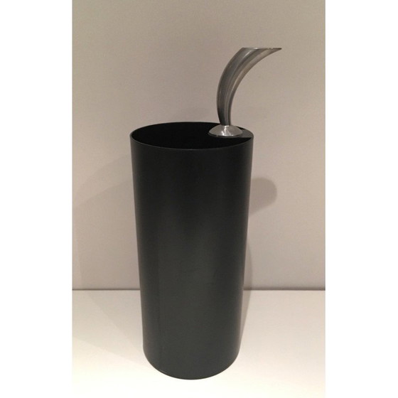 Image 1 of Vintage zwart plastic en chromen "Golf" paraplubak, 1970