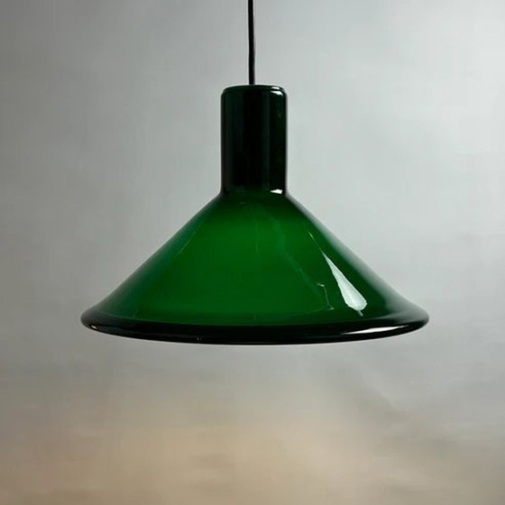 Image 1 of Holmegaard P & T Hanglampen Van Michael Bang - Groen Glas, 1972