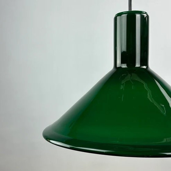 Image 1 of Holmegaard P & T Hanglampen Van Michael Bang - Groen Glas, 1972
