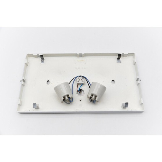 Image 1 of Vintage vierkante Bega plafondlamp in gebobbeld glas, 1960