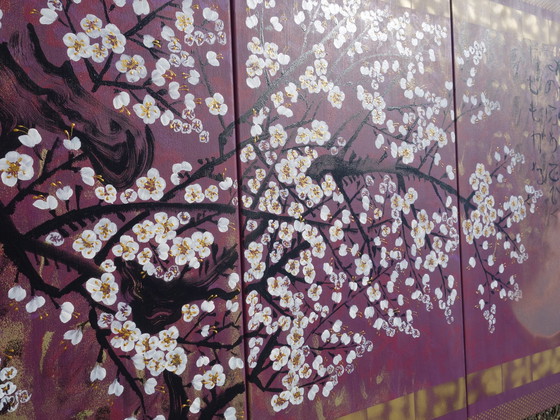 Image 1 of Japanse Sakura J392 Purple Groot Schilderij