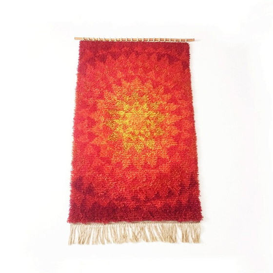 Image 1 of Deens Cum Rya wandkleed van wol - jaren 1970