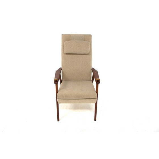 Image 1 of Scandinavische vintage fauteuil in teak en stof, Zweden 1960