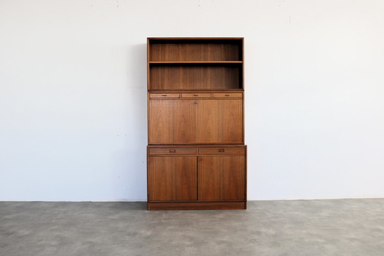 Image 1 of 1x vintage teak vitrinekast