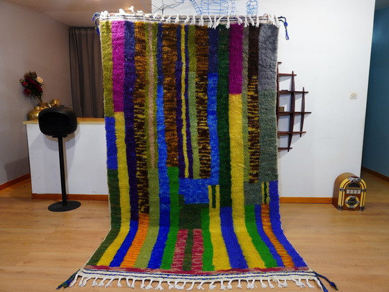 Image 1 of Berber tapijt - 254 cm x 148 cm - gekleurde wol