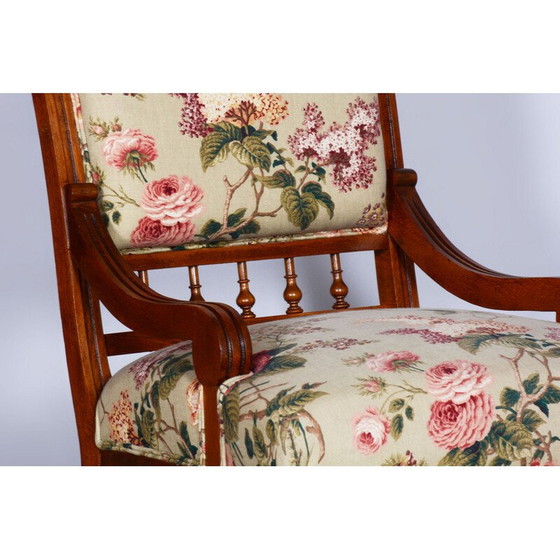 Image 1 of Vintage zitmeubel van beuken- en notenhout, Tsjecho-Slowakije 1890