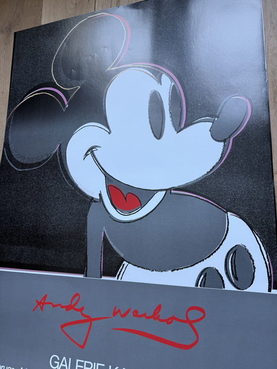 Image 1 of Andy Warhol Mickey Mouse Poster 1982 Tentoonstelling Expo Disney Haring Basquiat