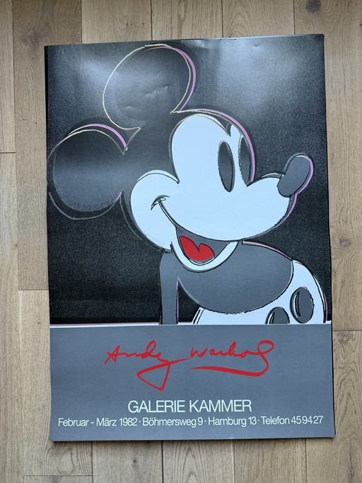 Andy Warhol Mickey Mouse Poster 1982 Tentoonstelling Expo Disney Haring Basquiat