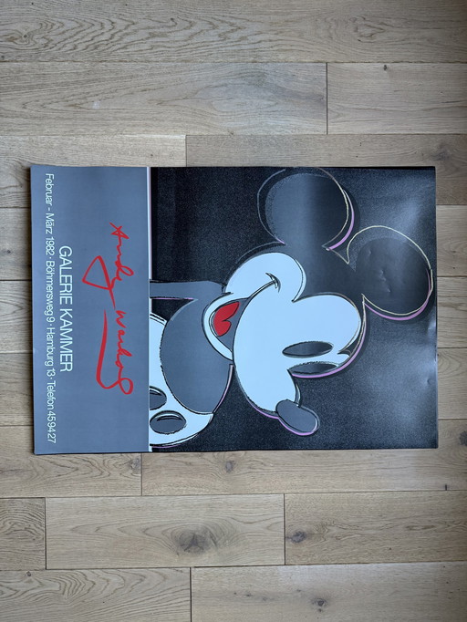 Andy Warhol Mickey Mouse Poster 1982 Tentoonstelling Expo Disney Haring Basquiat