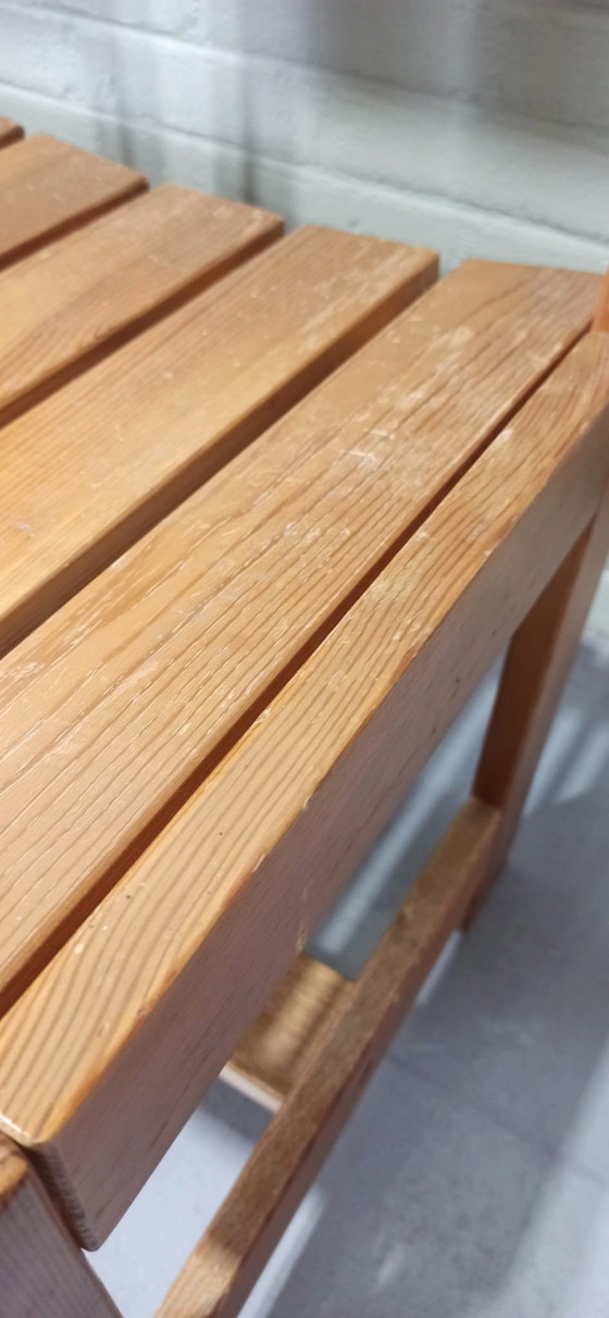 Image 1 of 4 X Vintage massief grenen eetkamerstoelen