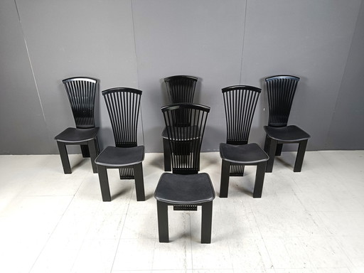 Postmoderne eetkamerstoelen van Pietro Costantini, 1980S, set van 6