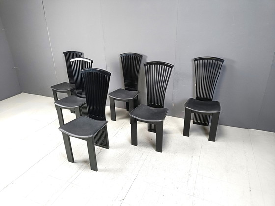 Image 1 of Postmoderne eetkamerstoelen van Pietro Costantini, 1980S, set van 6