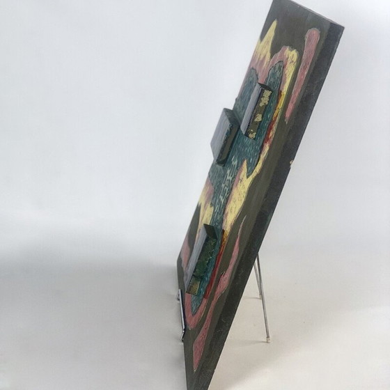 Image 1 of Vintage geglazuurd keramisch wandbord