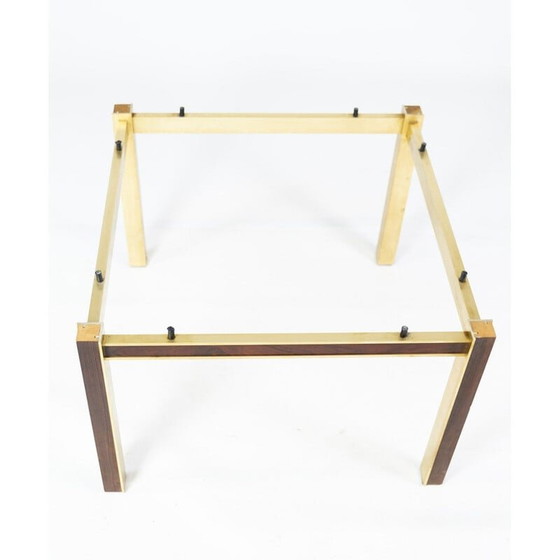 Image 1 of Vintage salontafel met verguld metaal en palissanderhouten frame door Bendixen, 1970