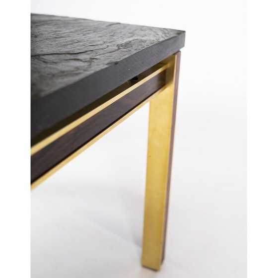 Image 1 of Vintage salontafel met verguld metaal en palissanderhouten frame door Bendixen, 1970
