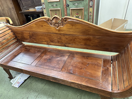 Image 1 of Vintage teakhouten bank