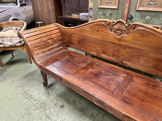 Image 1 of Vintage teakhouten bank