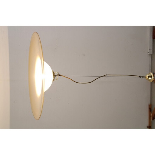 Vintage Italiaanse glazen hanglamp, jaren 1960