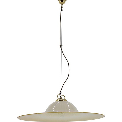 Vintage Italiaanse glazen hanglamp, jaren 1960