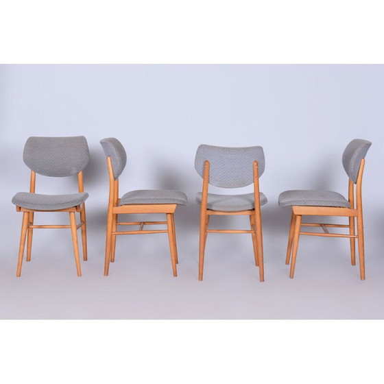 Image 1 of Set van 4 vintage beuken stoelen voor Jitona Soběslav, Tsjecho-Slowakije 1960