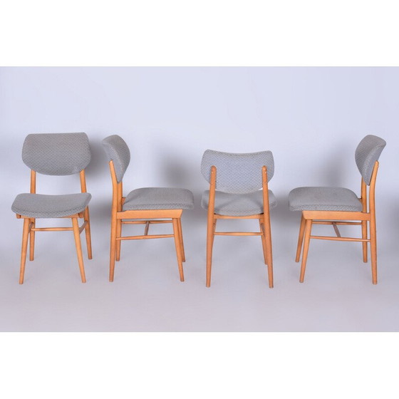 Image 1 of Set van 4 vintage beuken stoelen voor Jitona Soběslav, Tsjecho-Slowakije 1960