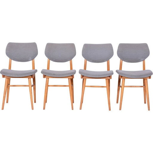 Set van 4 vintage beuken stoelen voor Jitona Soběslav, Tsjecho-Slowakije 1960