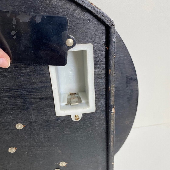 Image 1 of Vintage houten en multiplex wandklok van Transistor