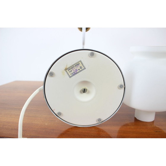 Image 1 of Paar vintage glazen en messing tafellampen van Drukov Up, Tsjechië 1970