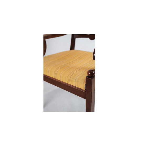 Image 1 of Paar vintage mahoniehouten fauteuils met lichte stof, 1860