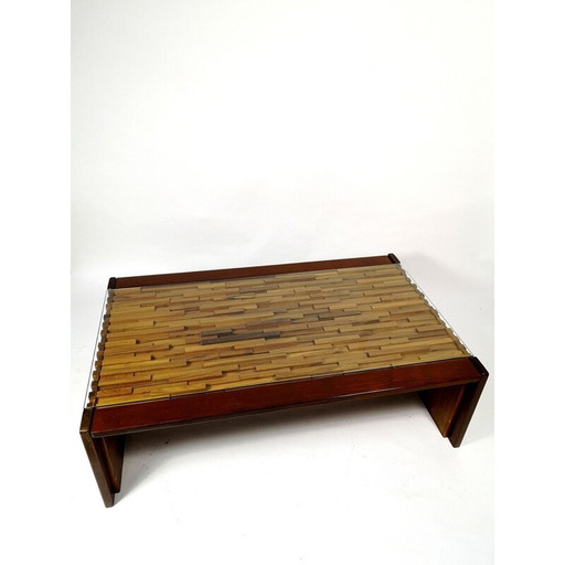 Vintage salontafel in jacaranda en teak door Percival Lafer, Brazilië 1960