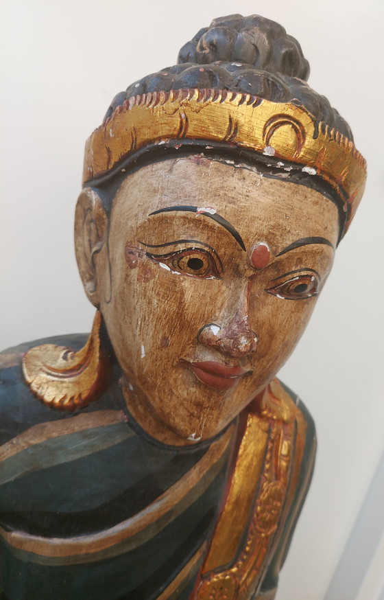 Image 1 of Antiek Houten Boeddha / Buddha