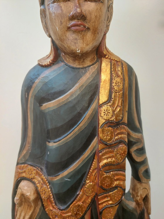 Image 1 of Antiek Houten Boeddha / Buddha