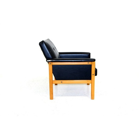 Image 1 of Scandinavische vintage fauteuil in kunstleer, Zweden 1950