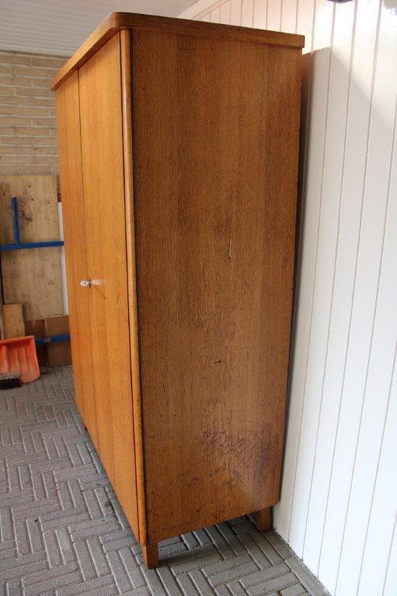 Image 1 of Jaren 20-50 teak houten Kledingkast | Vintage Design Kleding Kast