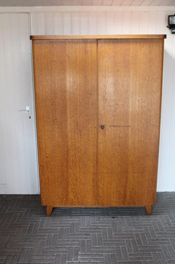 Image 1 of Jaren 20-50 teak houten Kledingkast | Vintage Design Kleding Kast