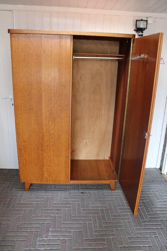 Image 1 of Jaren 20-50 teak houten Kledingkast | Vintage Design Kleding Kast