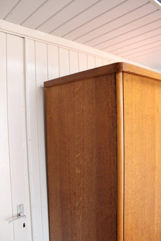 Image 1 of Jaren 20-50 teak houten Kledingkast | Vintage Design Kleding Kast