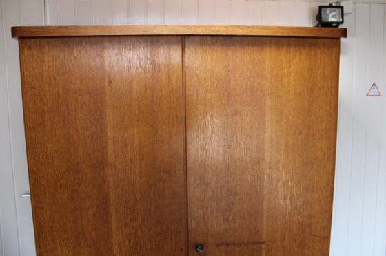 Image 1 of Jaren 20-50 teak houten Kledingkast | Vintage Design Kleding Kast