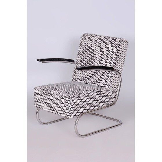 Image 1 of Paar vintage Bauhaus fauteuils in chroomstaal van Mücke Melder, Tsjecho-Slowakije 1930